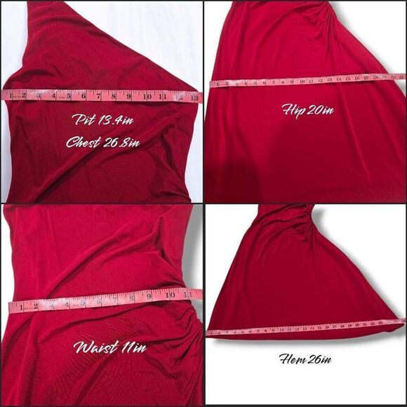 Laundry By Shelli Segal  One-shoulder Runch Midi Dress(C041)-Size 8 for Women - Picture 9 of 10